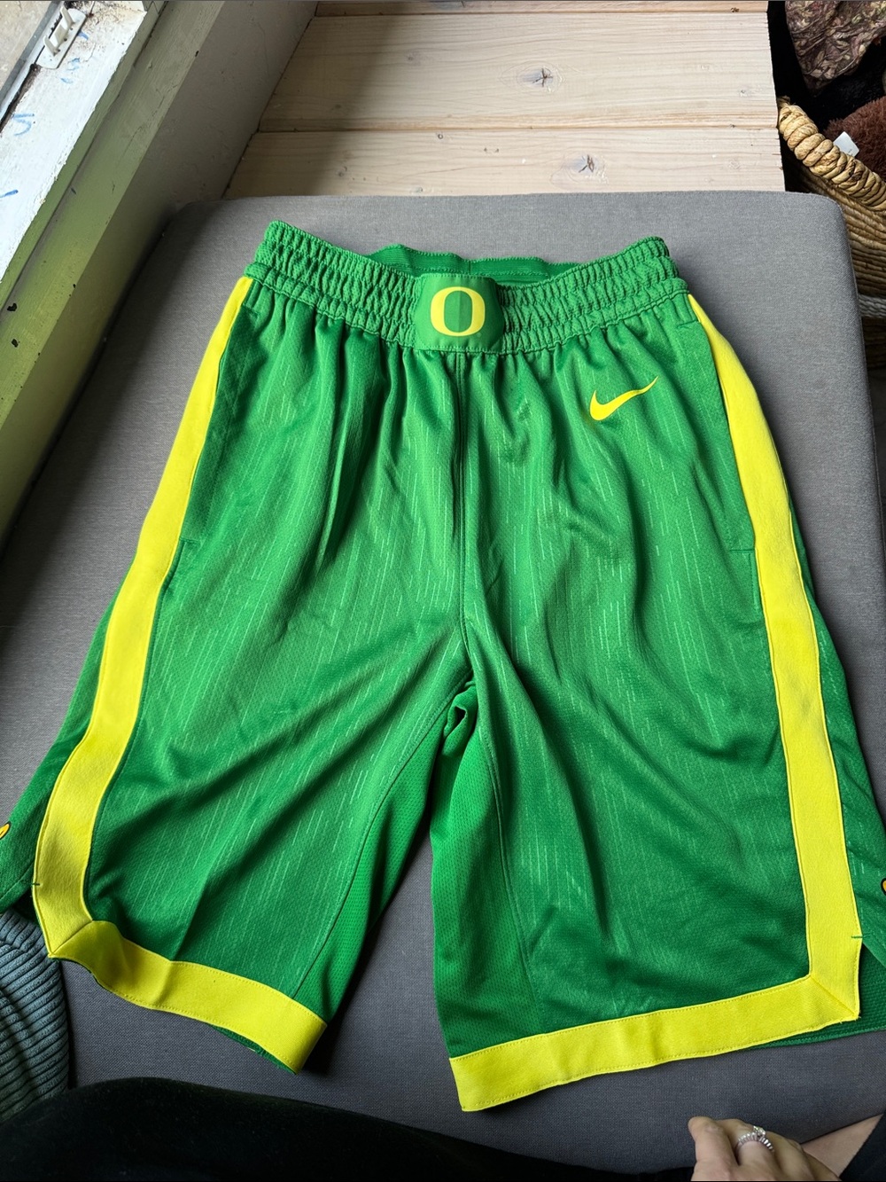Nike Green and Yellow Basketball Shorts Oregon Ducks